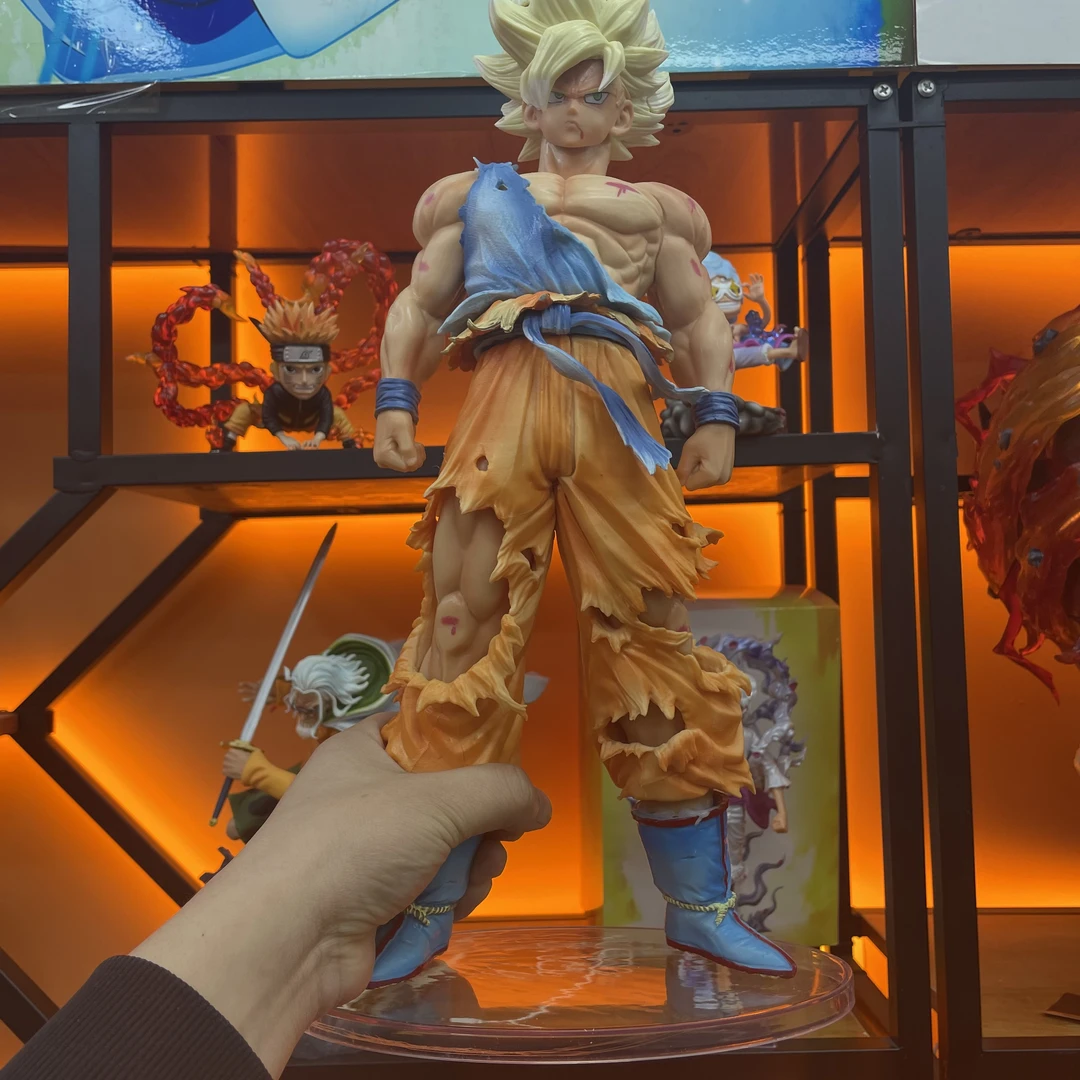 （现货）七龙珠 高约40cm 初超悟空 超级赛亚人 战损班 手办模玩