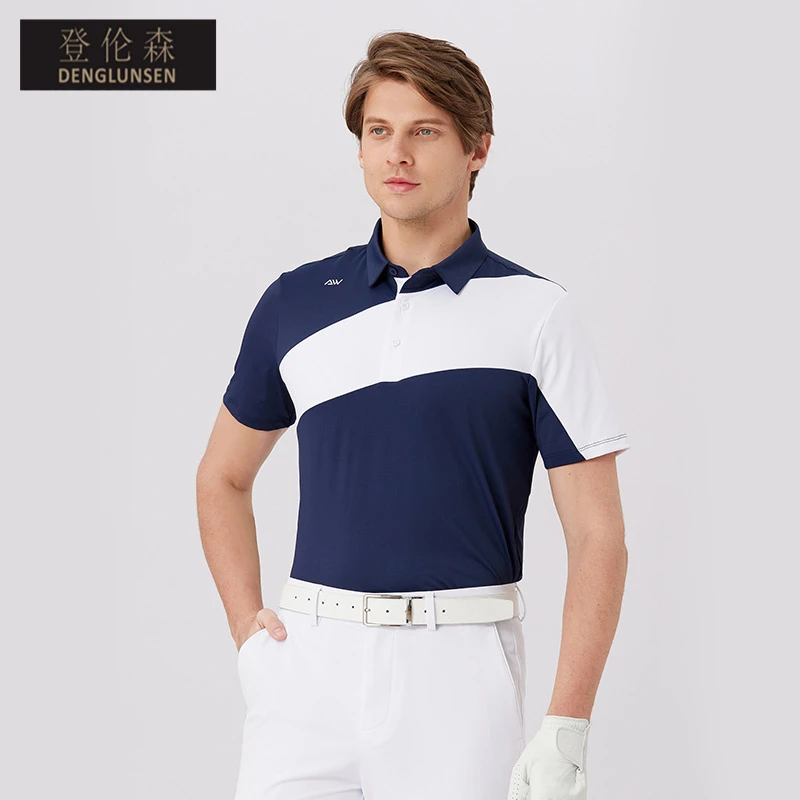 DENGLUNSEN高尔夫短袖T恤男士休闲弹力速干透气夏季薄款运动polo
