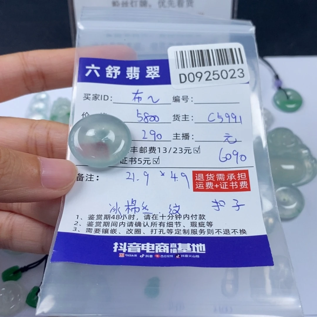 布***拉翡翠未镶嵌挂件D0925023