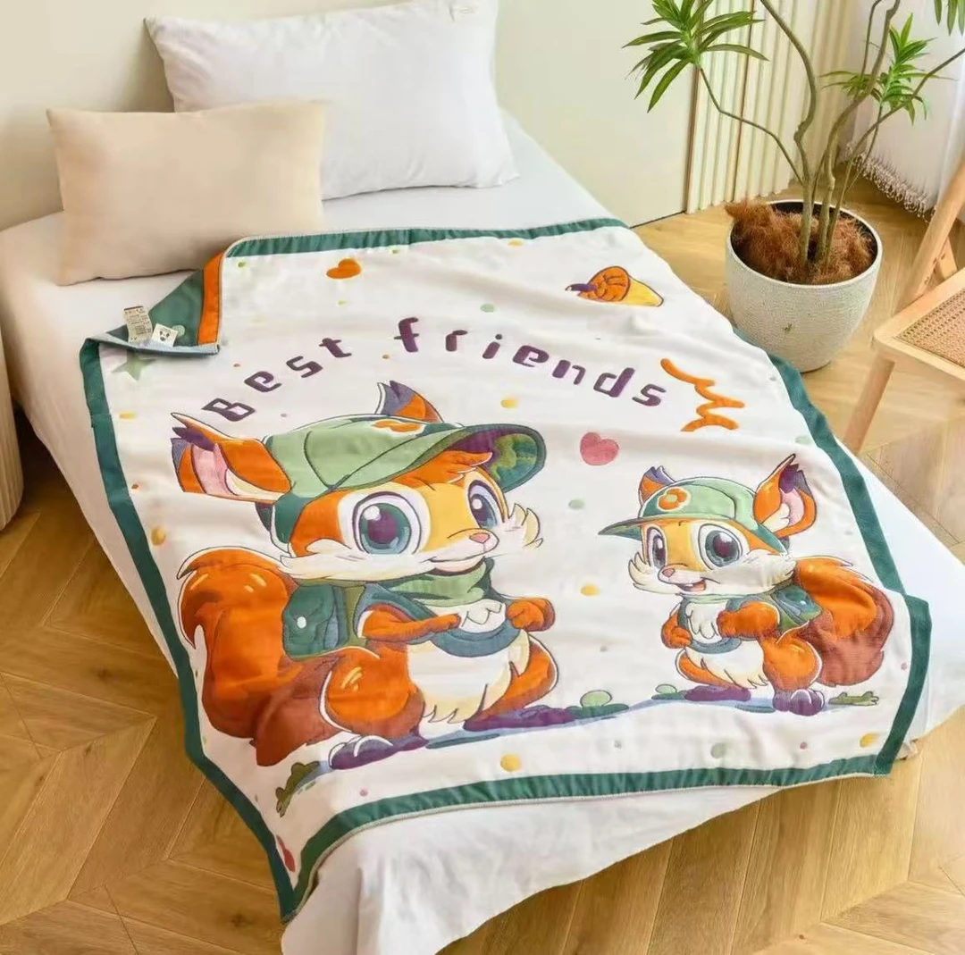 日本の十層の厚い綿の紗の春秋の綿の泡芙被 午睡盖毯毛巾被纱布