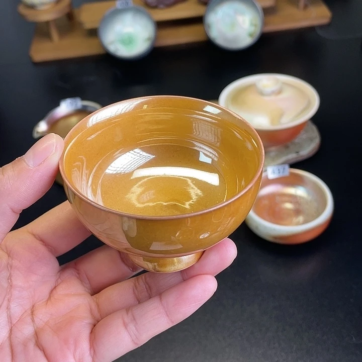 燃薪柴烧茶器志野杯