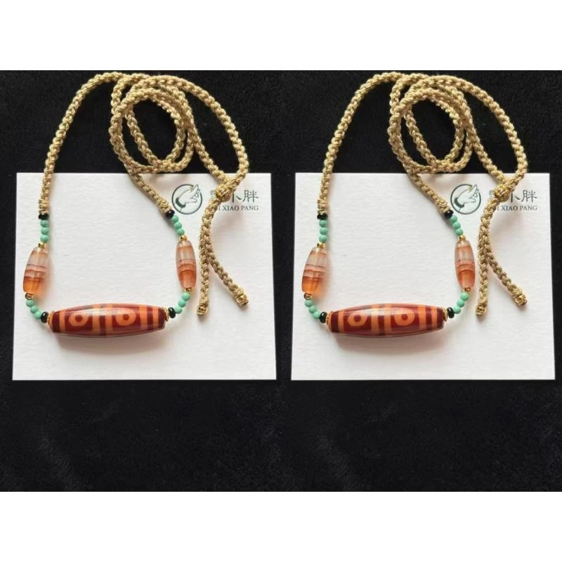翠小胖二号店  红肉横编四眼玛瑙项链CTZA206 多样性发1