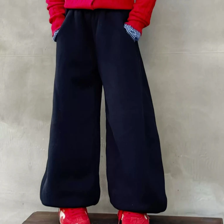 5598童装a双色腰头加绒针织裤