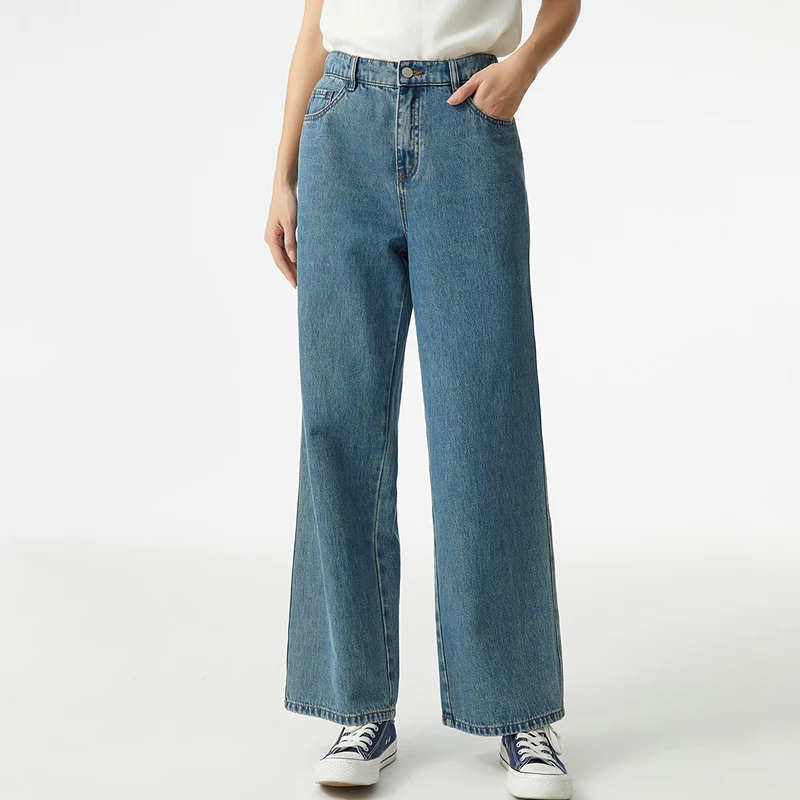 布景牛仔裤女装2025年春季新品宽松直筒BW41KZ0363