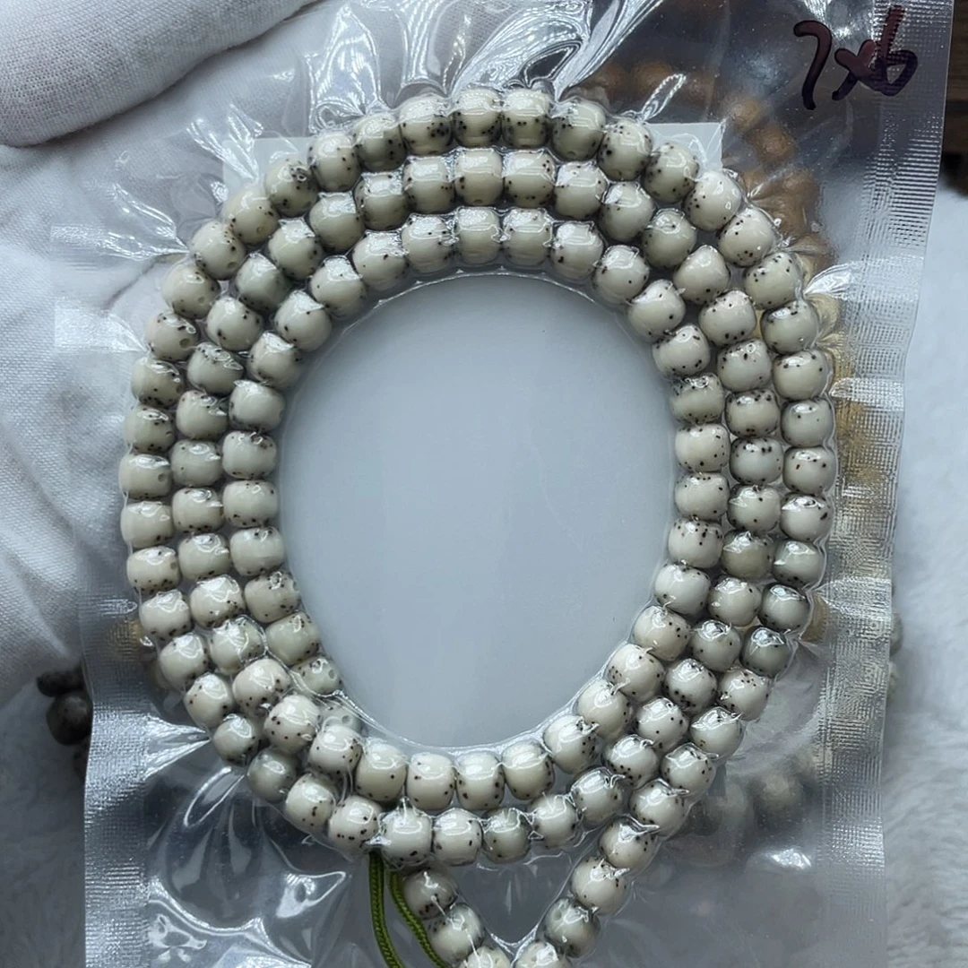星月菩提手串原生态石玉7✖️6通体留白108长串