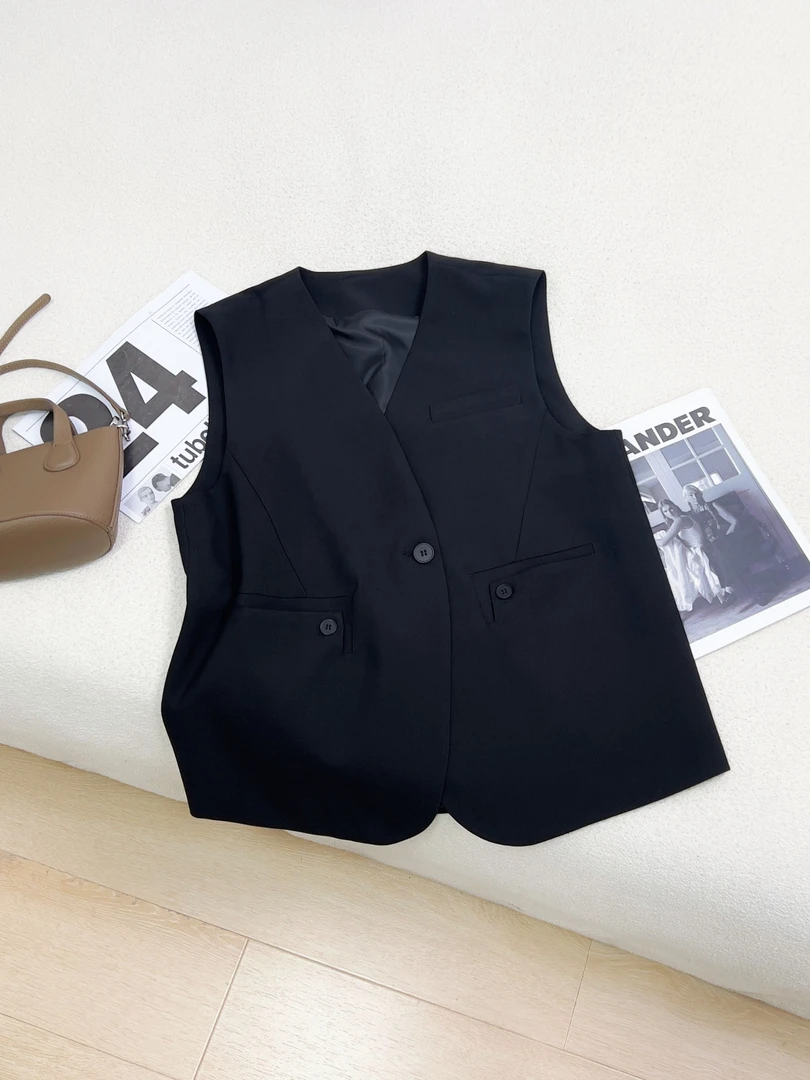 【女王洛克】韩版时尚百搭马甲女无袖外套背心洋气衣服女LK81538