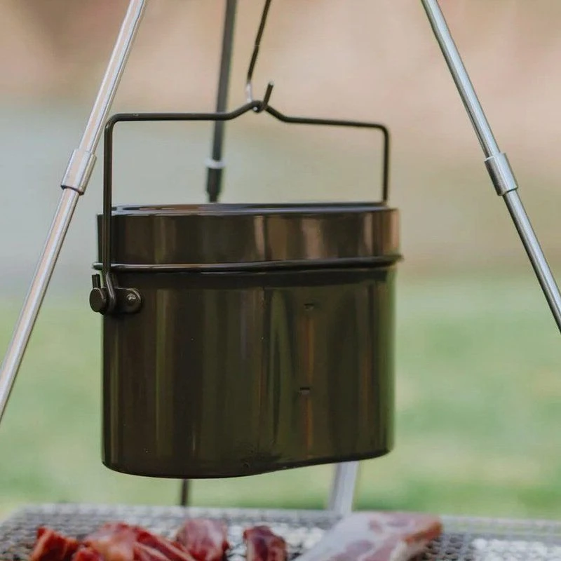 新疆包邮户外加热耐高温三件套铝行军饭盒饭盒便当军迷德式多功