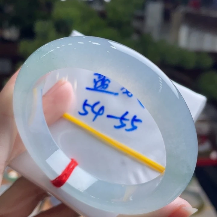 翡翠未镶嵌手镯14号 54正圈 冰蓝