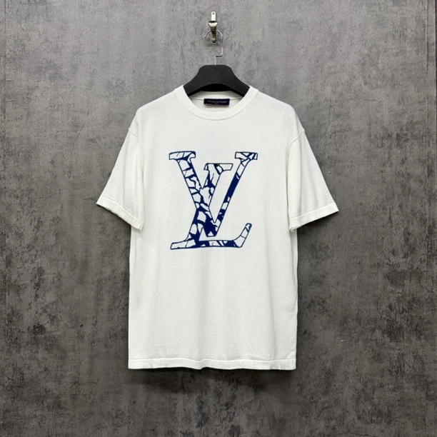 99新 LouisVuitton/路易威登 Lv提花Logo针织短袖/WK467/L码/准新
