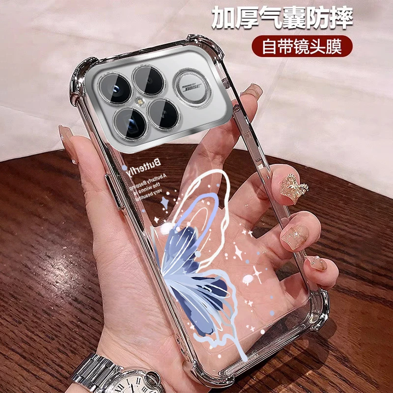 ins风适用红米k90手机壳四角防摔套 K90promax全包带镜头膜高颜值