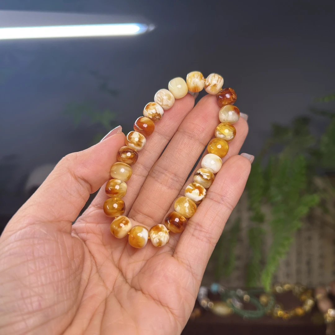 GY「沁色蜡」｜高品沁色蜡妖花单圈手串