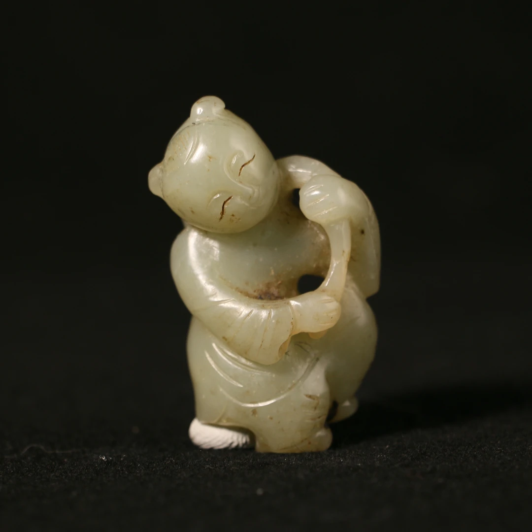 YK32   清   和田玉童子挂件