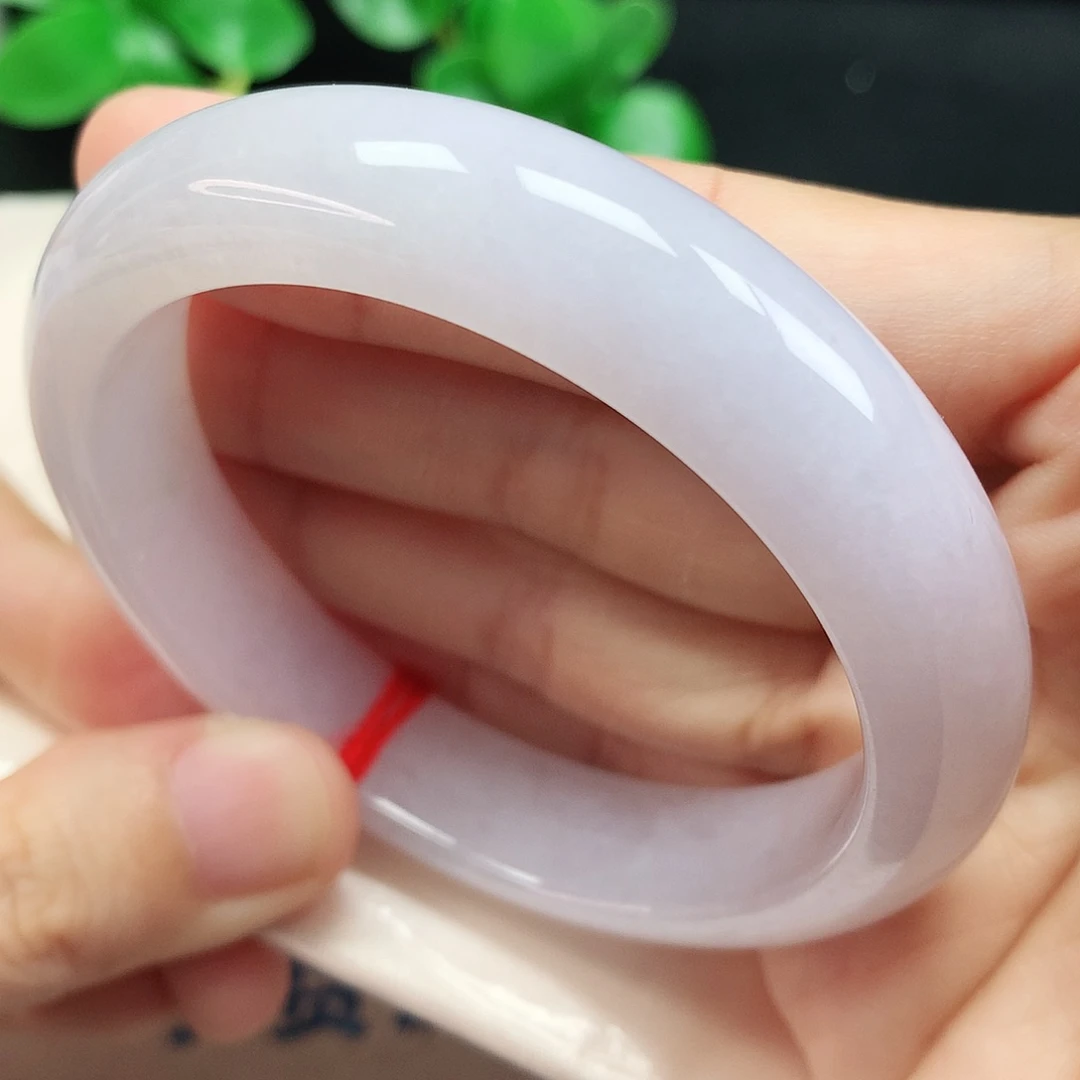 未镶嵌手镯翡翠54圈口淡粉紫803