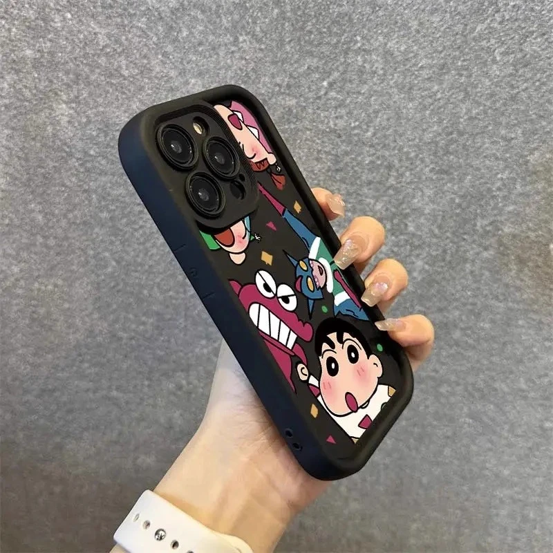 漫画小新适用苹果16promax手机壳可爱卡通iphone15pro保护壳14p