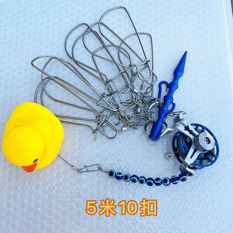 小黄鸭鱼锁扣路亚锁鱼器钢丝不锈钢控鱼器垂钓用品控鱼钳活鱼扣