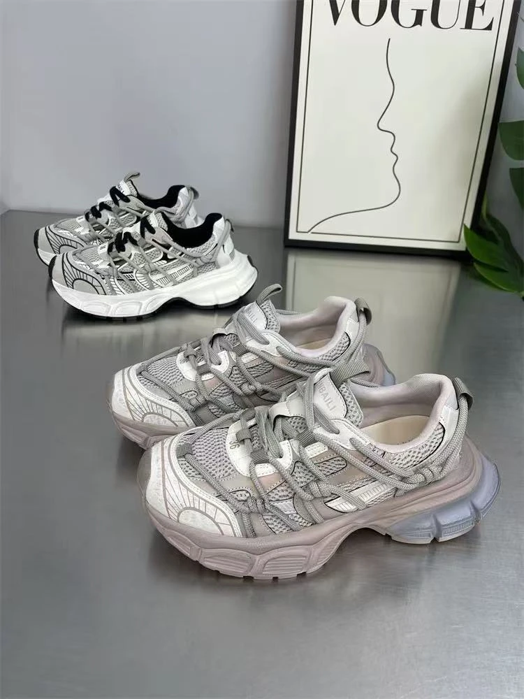 老爹鞋女复古做旧休闲网面透气圆头脏脏鞋运动鞋7003