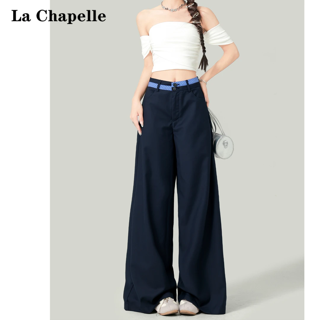 拉夏贝尔美式休闲裤女2025新款夏季薄款设计感小众高级感阔腿裤子