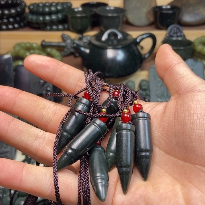 和田玉（青玉）吊坠(赠链)未镶嵌用****8