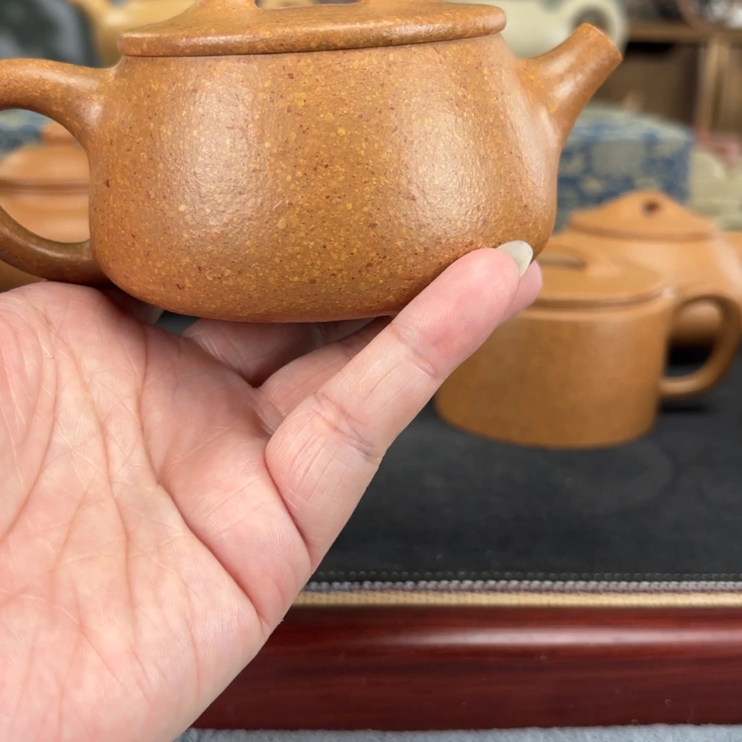 茶壶紫砂梨皮黄段宽口200