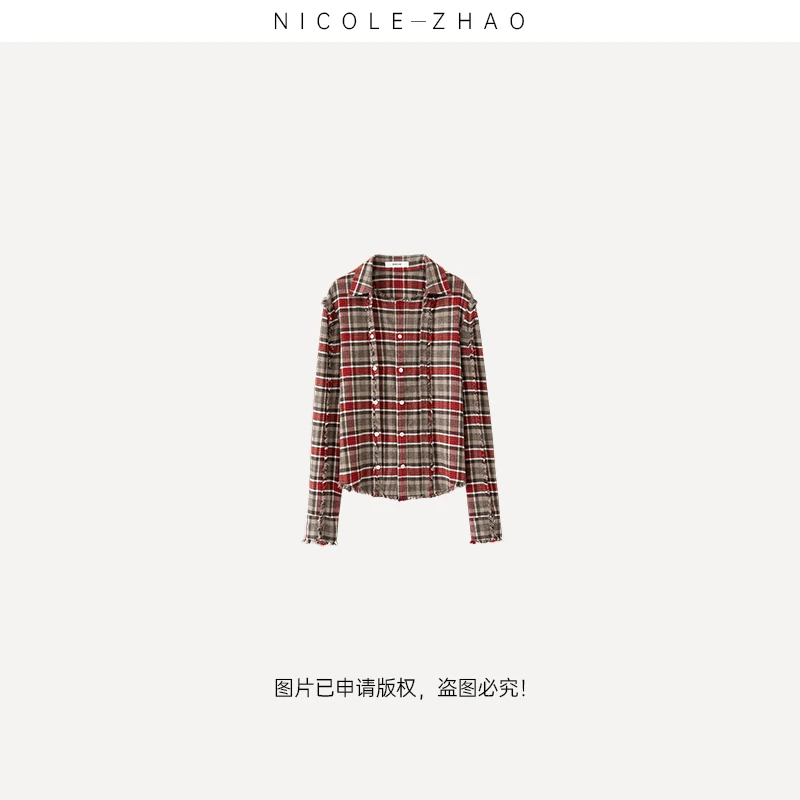 4MWC017【MIRCHE】设计师款轻奢时尚休闲气质衬衫女