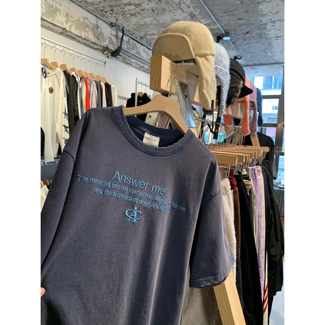 两种身份做旧藏蓝短袖