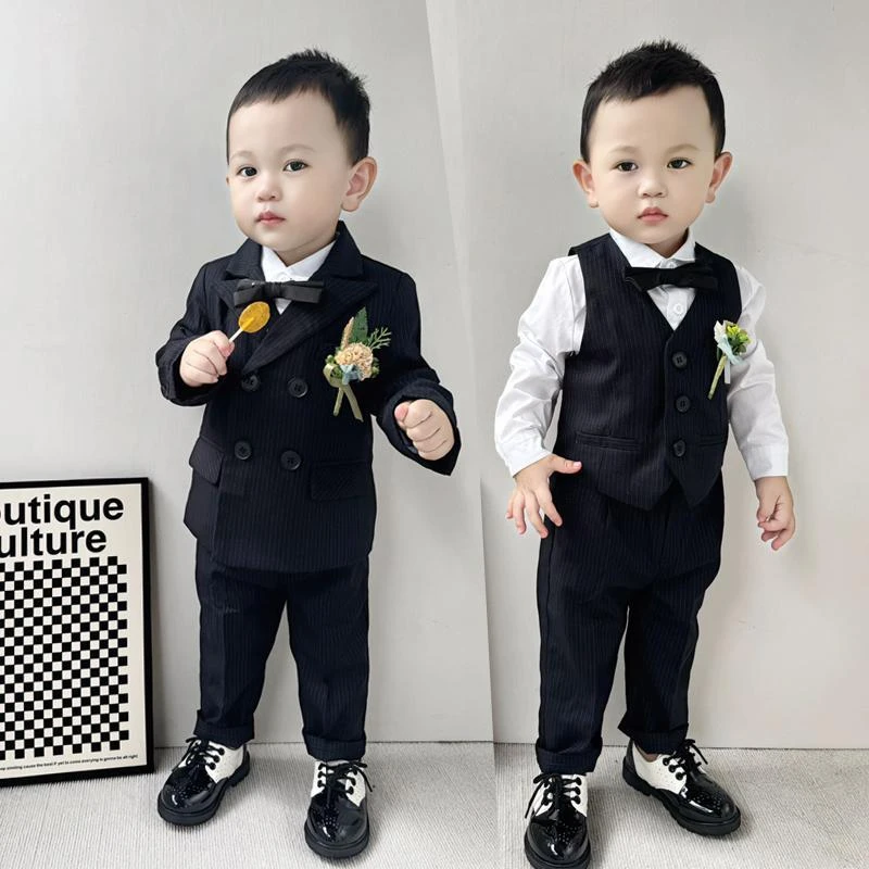 男宝宝周岁礼服英伦帅气儿童小西装套装花童婚礼西服男童生日正装