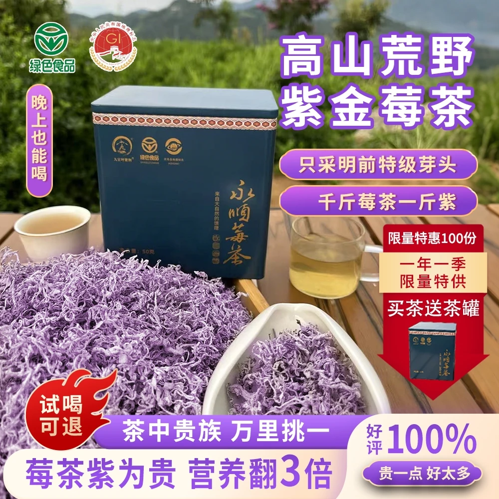 张家界正宗紫金莓茶2025新茶特级芽尖紫莓茶养生紫莓茶养颜紫藤茶