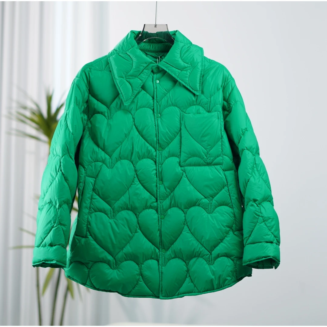 江N系列  F421  女装简约时尚羽绒服绿色