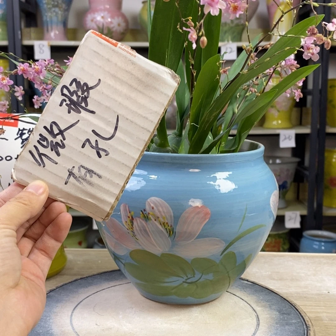 景德镇手工手绘陶瓷花盆