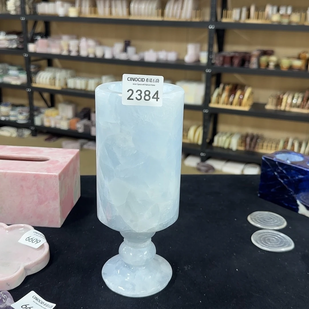 2384蓝水晶大花瓶