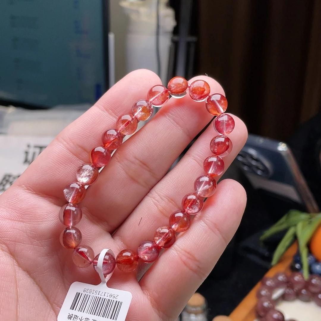 水晶手链未镶嵌龙鱼胶花8mm