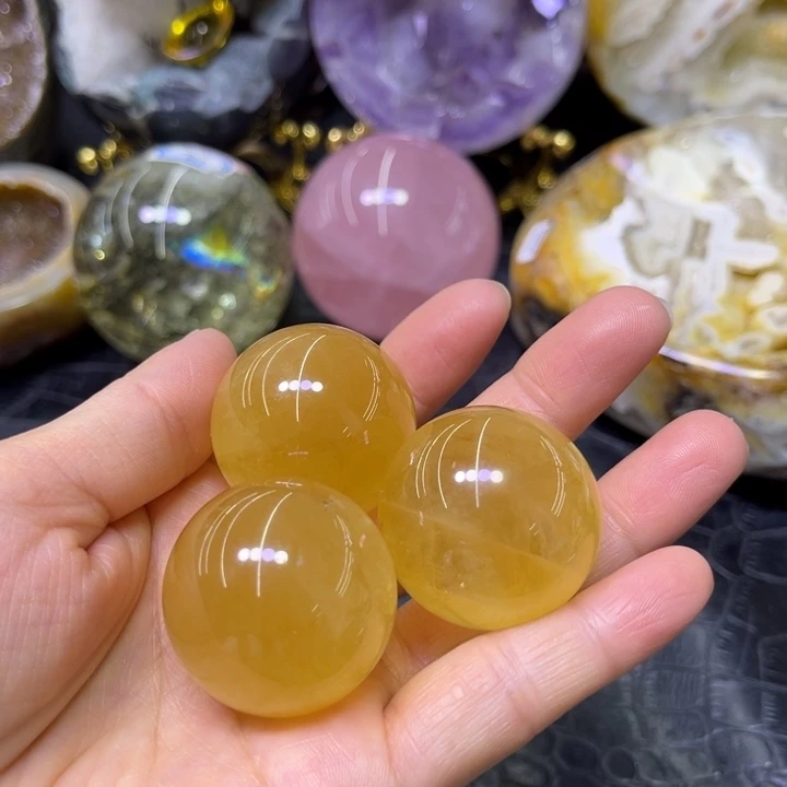 未镶嵌发饰水晶冰州黄球3️⃣