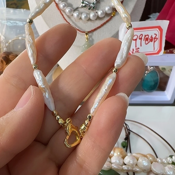 手绳未镶嵌淡水珍珠小印条巴洛克有纹