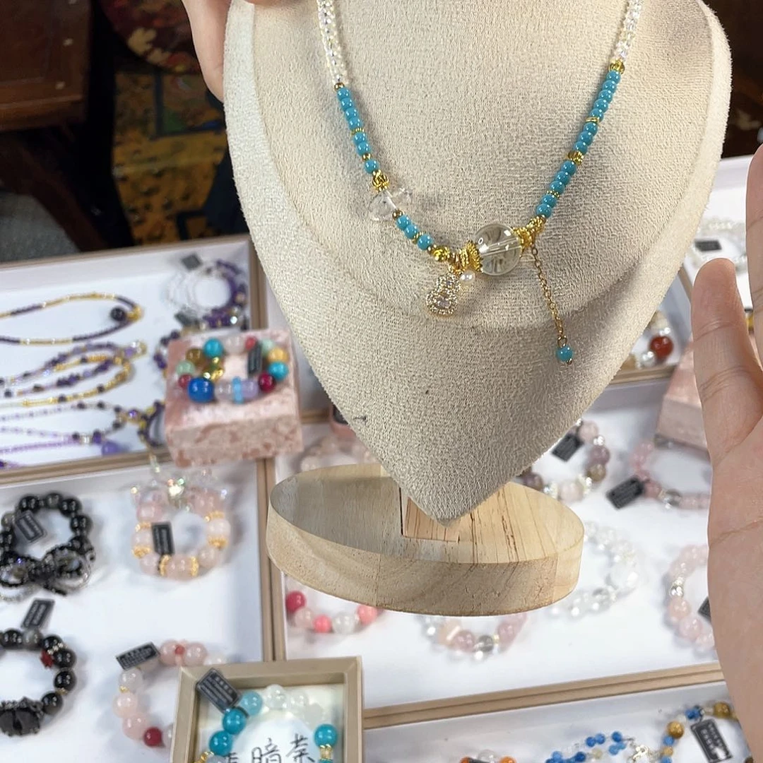 水晶手链银S925镀金镶嵌