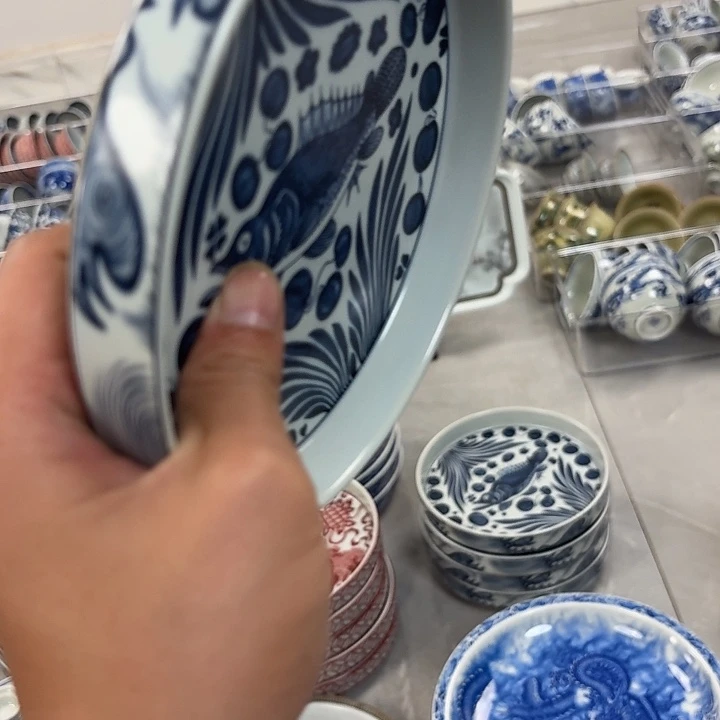 瓷片青花鱼藻大胡乘景德镇