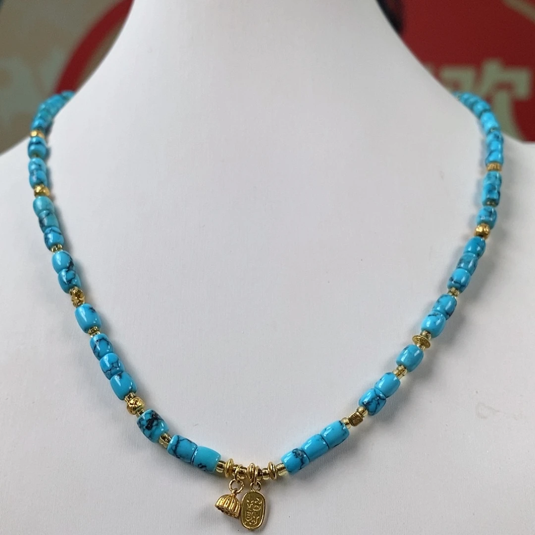 绿松石18K金镶嵌珠宝奇石