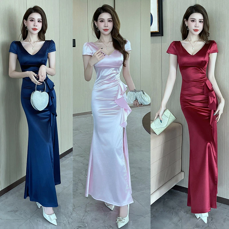 足疗连衣裙晚礼服柔式新款2025年服装spa技师女款工作服显瘦性感