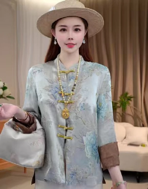 【花间蕊】新中式中国风气质复古外套2025C9168-瑾玉杭锦仓