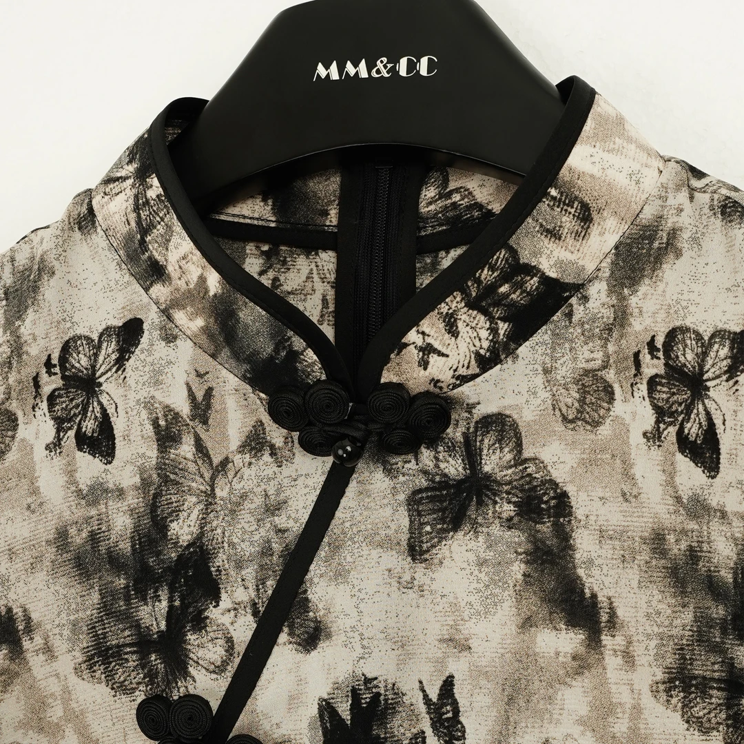 新中式国风水墨斜襟盘扣上衣MCFSY0286