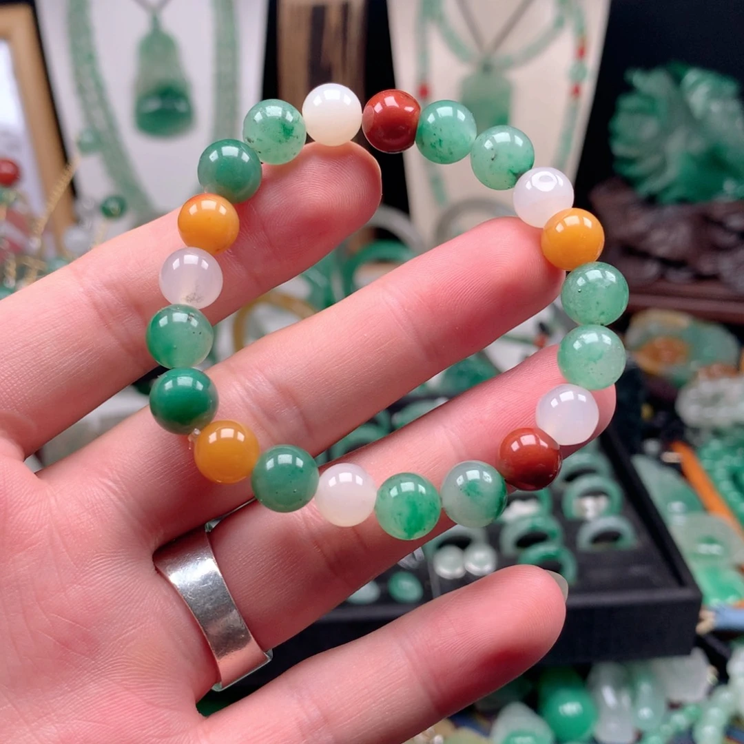 石英质玉（非洲翠）未镶嵌手链
