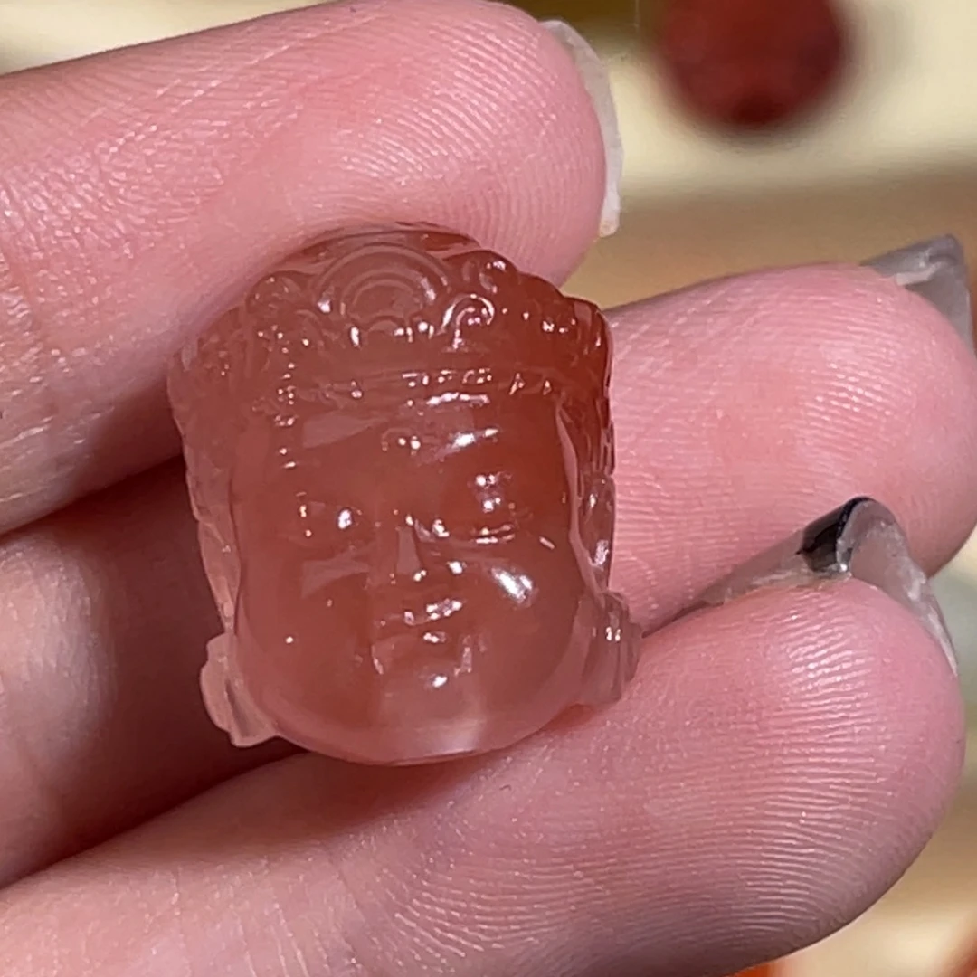 南红玛瑙未镶嵌宝宝观音13.3x13x16mm