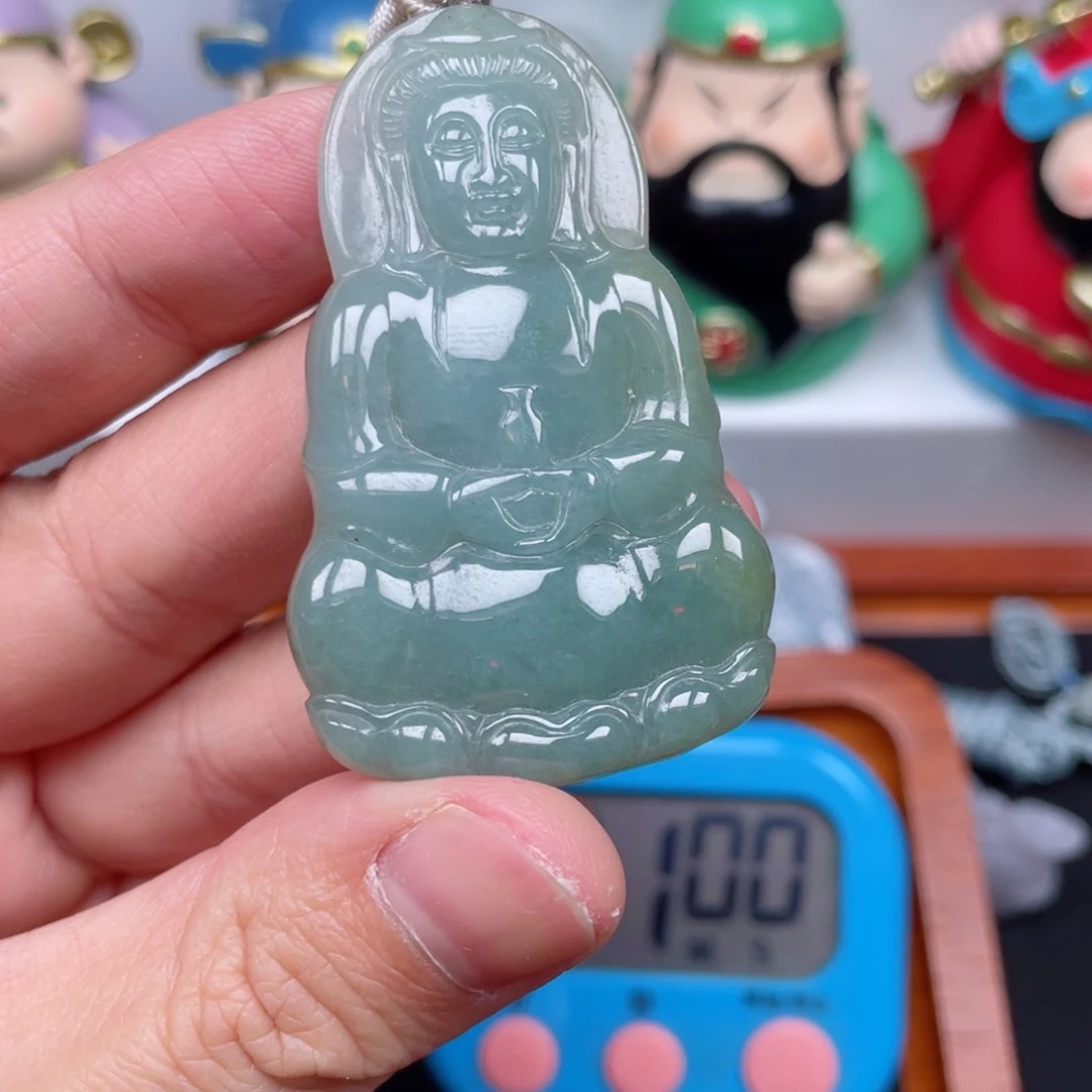 翡翠颈饰未镶嵌鱼**爸观音