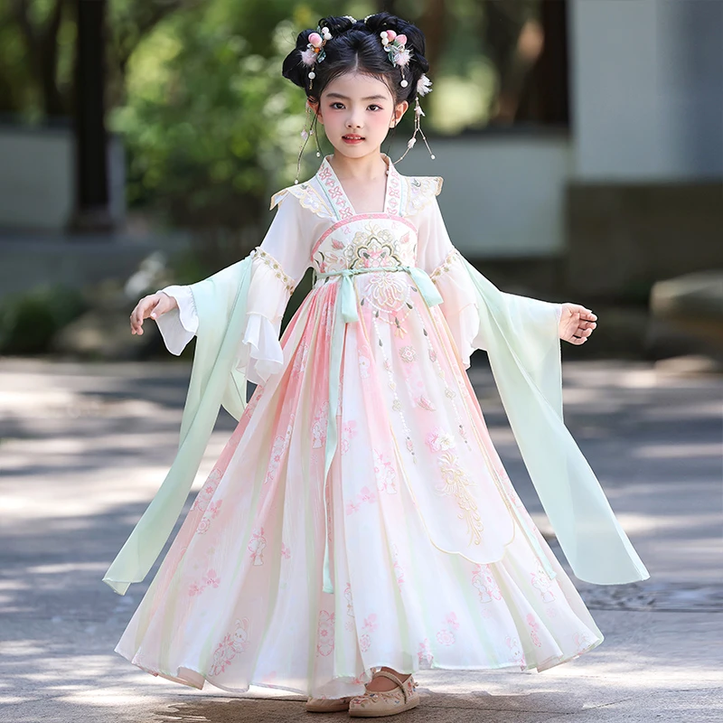汉服女童2025新款儿童古风超仙公主裙中秋节古装连衣裙演出服秋装