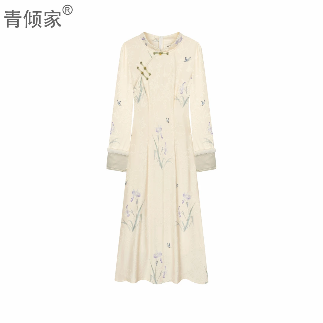 【新年新衣】新中式国风印花晨袍时尚气质定制特制改良新年旗袍裙