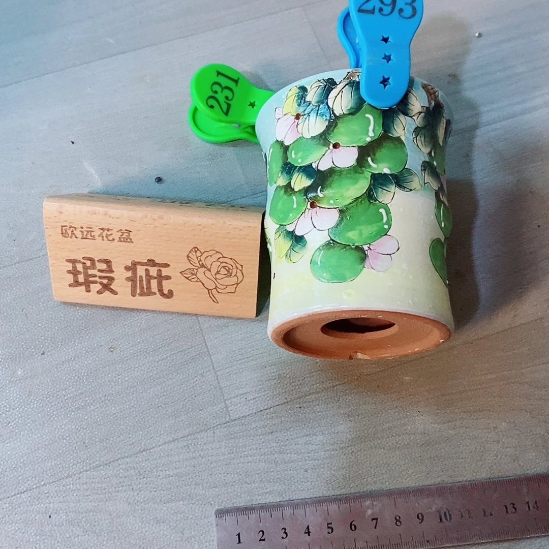 紫砂花盆红陶手绘花盆