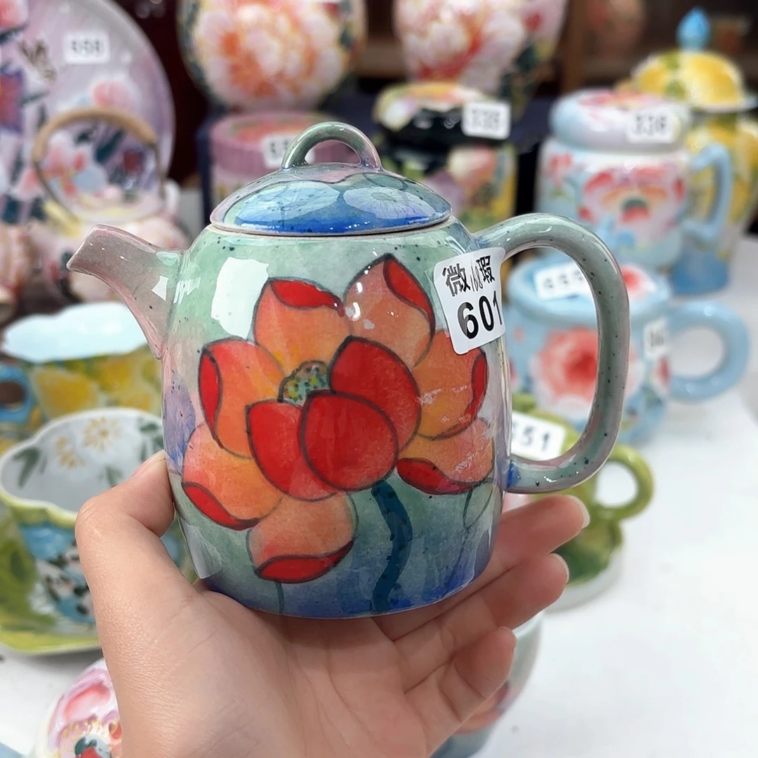 景德镇手绘高温釉下彩陶瓷茶具