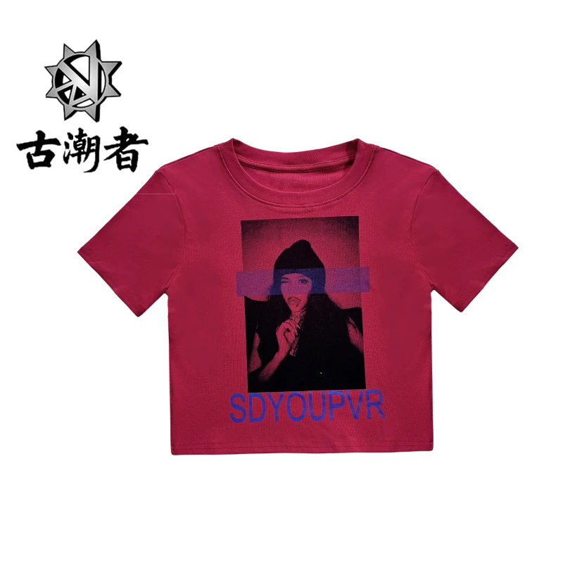 短袖夏装短款印花春夏休闲t恤时尚甜酷显白短袖T恤