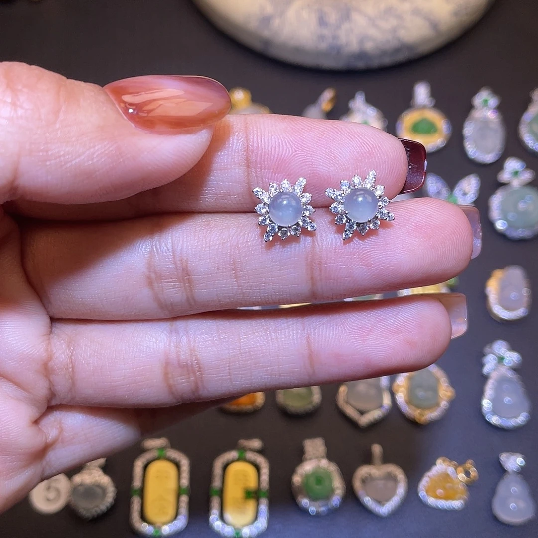 你***笑翡翠银S925镶嵌吊坠(不含链)