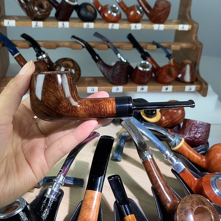 虎***儿石楠木空腔撞球烟斗