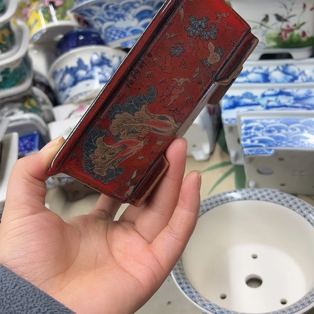 4***8花盆紫砂400号瑕疵15/12/5cm窑变